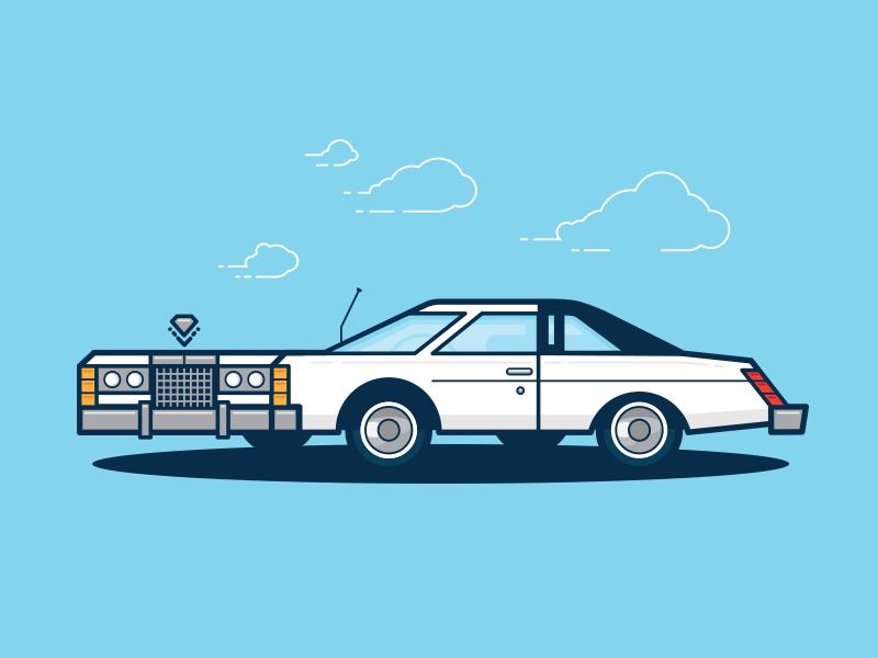 '78 Ford LTD aka The Cloud automobile illustration retro v8