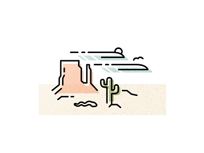 Desert Landscape butte cactus illustration landscape texture western
