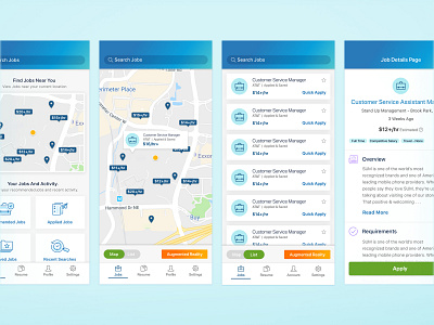 Mobile Landing, Map, List, and Details Screen