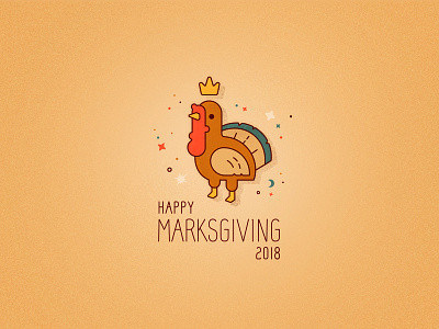 Happy Marksgiving or Thanksgiving crown fall illustration season thanksgiving turkey typography