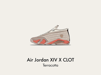 AJ 14 x clot air jordan illustration vector