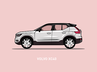 volvo xc40 flat illustration vector