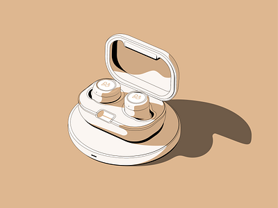b&o headphones flat illustration vector