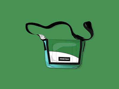 Freitag messenger bag flat illustration vector