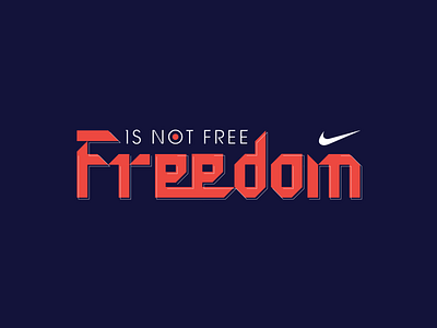 freedom is not free calligraphy tshirt