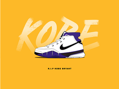 nike zoom kobe 1 calligraphy flat illustration vector