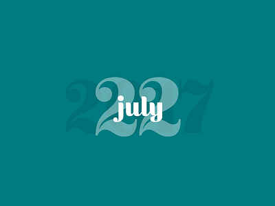 July 22, 2017 calendar date design july