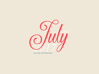 July 25th, 2017 calendar dailychallege design july type