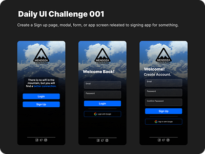 Daily UI Challenge 001 dailyui form login sign in sign up ui ux