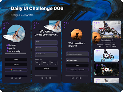 Daily UI Challenge 006 dailyui design login profile ui ux