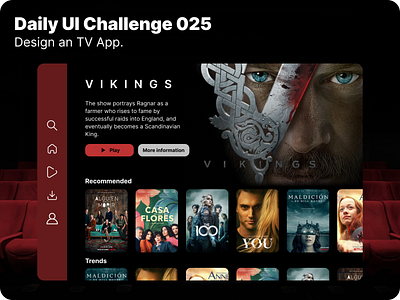 Daily UI Challenge 025 dailyui design tvapp ui ux