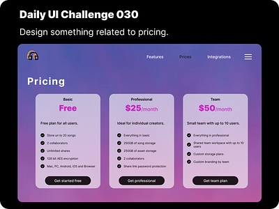 Daily UI Challenge 030 030 dailyui design price ui ux