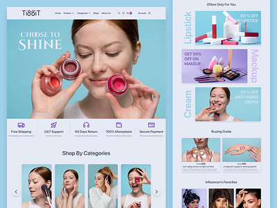Tidbit - A Cosmetic Brand Landing Page adobe xd blue branding cosmetic cosmetic brand design figma graphic design illustration product purple sketch tidbit