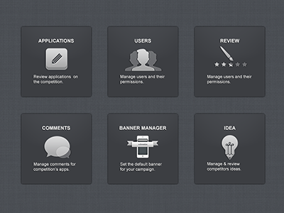Control Panel admin app banner builder comment control icon idea panel review users