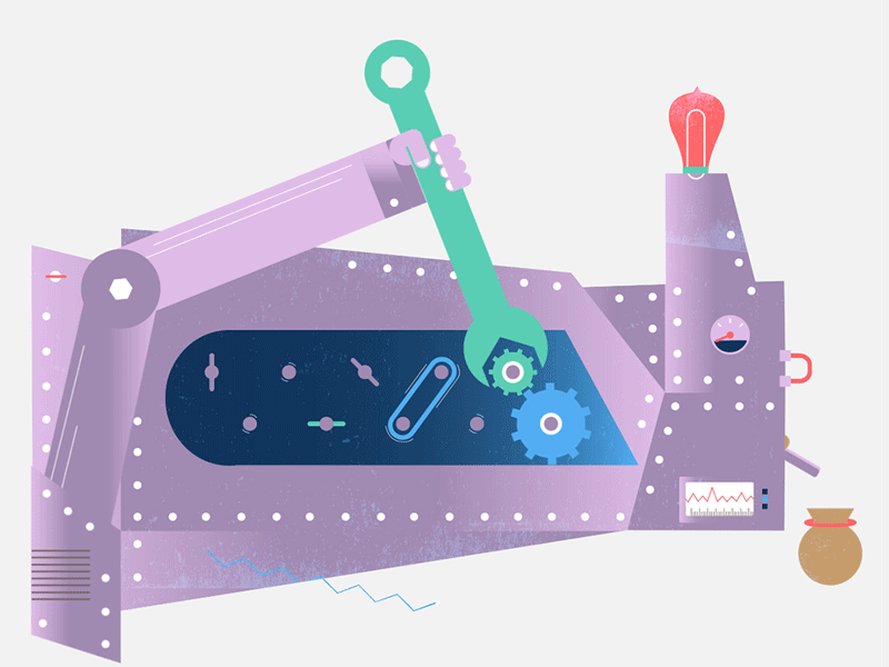 Continuous improvement animation gif illustration motion process