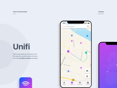 UNIFI Travel app android app details directions ios map travel ui ux