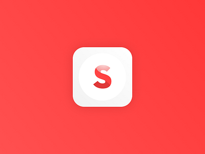 App project - First version of the icon app design gradient icon ios iphone red sketch white