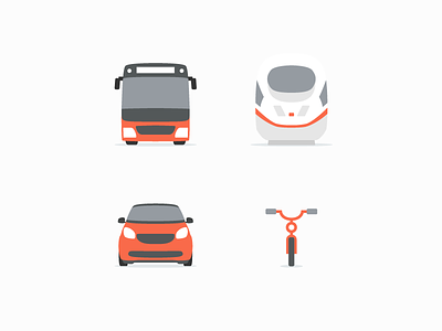 Hit the road bicycle bus car illustration illustrator minimal train