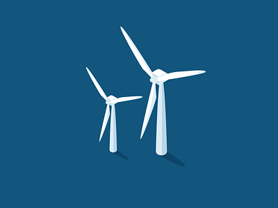 Windmills design green energy illustration isometric windmill