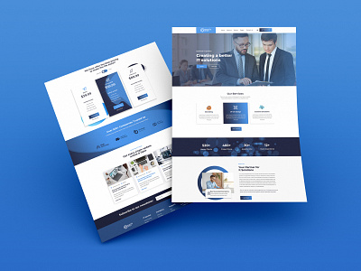 Exactly Once - It Solution PSD Template Website Design agency app branding business clean company computer consulting corporate design digital finance hosting illustration internet marketing multipupose service software solution