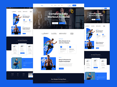 Fitness Landing Page Design. branding business consulting corporate design fitness gym health uiux web design website workout