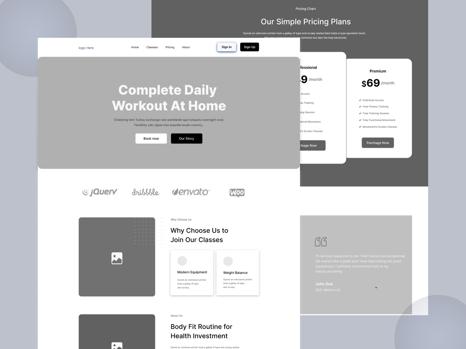 High fidelity UX wireframes for web homepage. by Afroza Akhter on Dribbble