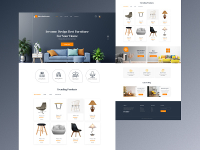 Modern Furniture Website Design branding creative e commerce furniture furniture design furniture landing page furniture store furniture template furniture website design interior design landing page landing page design latest furniture website design modern design web template webdesign website development website template