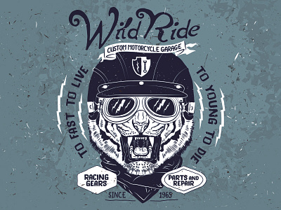 Wild Ride beast googles helmet line motorbike motorcycle old racer speed tiger vintage wild