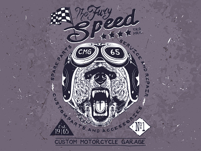 The Fury Speed bear fury googles helmet line motorbike motorcycle race racer speed vintage