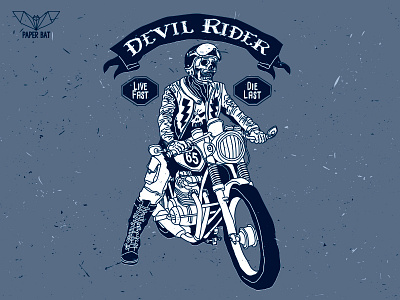 Devil Rider (3 colors) devil helmet line motorbike motorcycle rider skull speed vintage