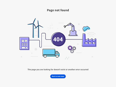 404 page for process manufacturing ERP system 404 404 error 404 error page 404 page design error 404 figma first first post first shot firstshot flat illustration minimal vector web
