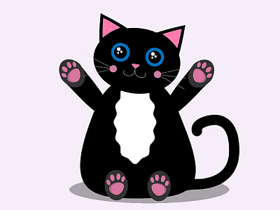 Chubby Kitty Wants a hug cat chubby kitty cute feline illustration vector