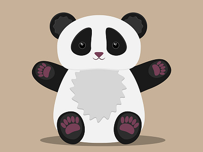 Cute Panda Wanting a Hug animals black and white cute hugs illustration panda paws vector