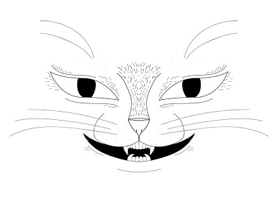 Face of a cat animal cat feline illustration mouth simple vector whiskers