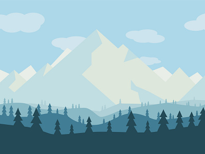 Panorama of a forest and mountains adobe illustrator forest illustration mountains nature nature illustration outdoors sky trees vector