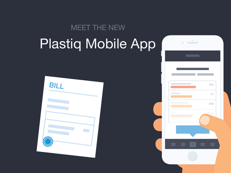 Plastiq Mobile Launch gif illustration mobile app plastiq