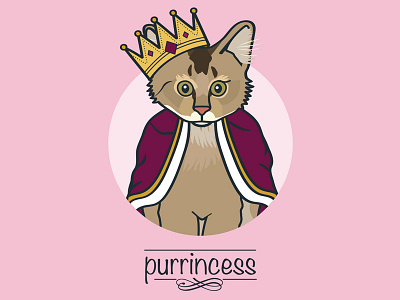Purrincess Cat Shirt Design cat crown illustration princess royal tee shirt