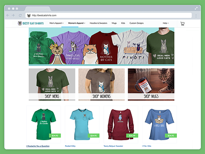 e-Commerce Storefront cats e commerce ecommerce mug product design shirt store tee