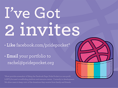Pride Pocket Dribbble Invite dribbble invite giveaway invite lgbtq pride