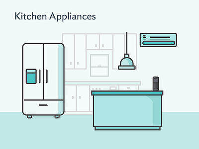 Kitchen Appliances Illustration appliances cleantech fridge hvac illustration