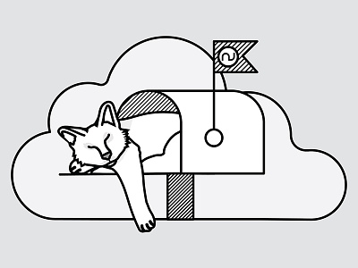 Mailbox Cat Illustration cat illustration kitten mail mailbox shipping