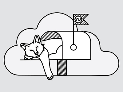 Mailbox Cat Illustration