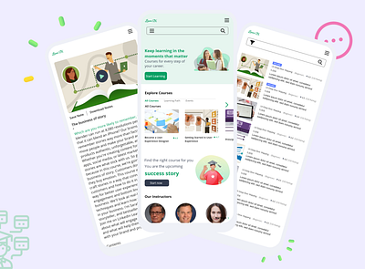 Responsive learning management system (LMS) app app design branding design graphic design illustration logo mobile mobile design ui ux