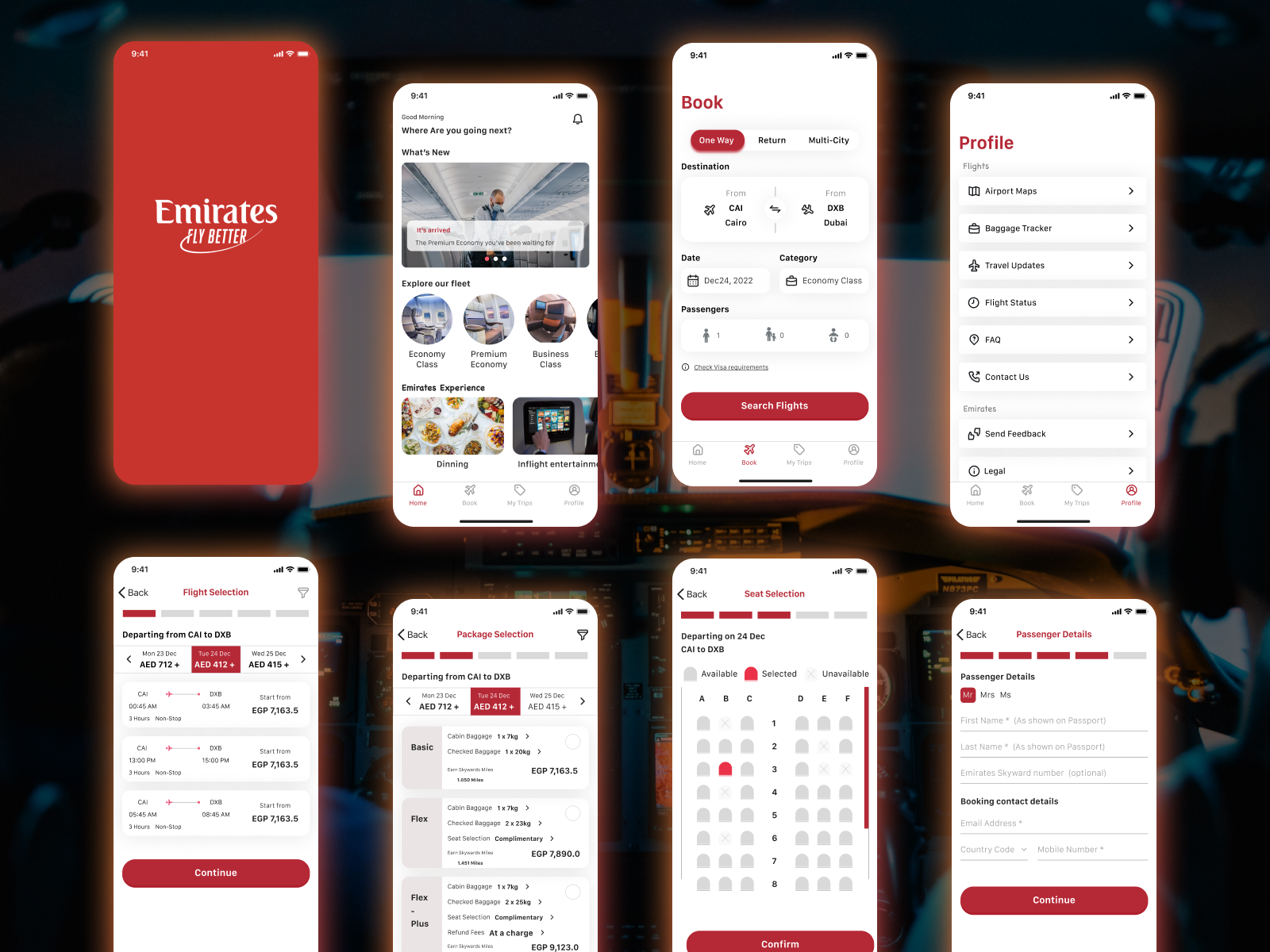 Emirates Airline Booking App By Ahmed Edris On Dribbble 7503