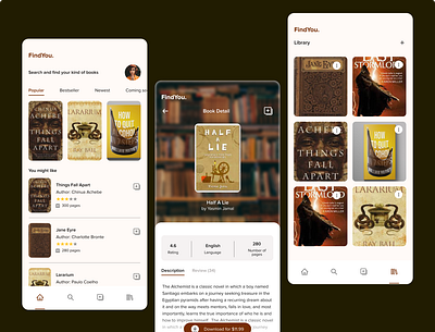 FindYou book app app books dailyui design ui ux