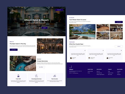 Ohiani Hotel website landing page