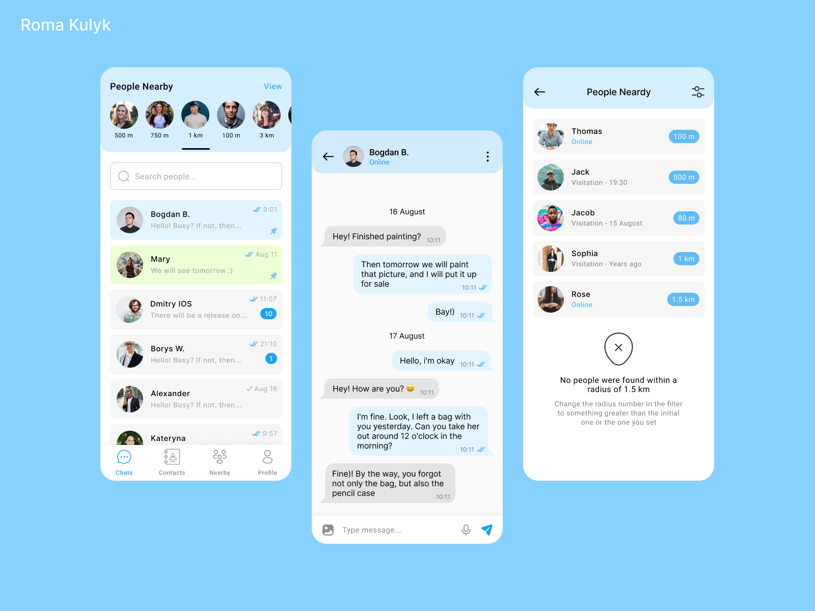 UI \ Chat for conversations by Roma Kulyk on Dribbble