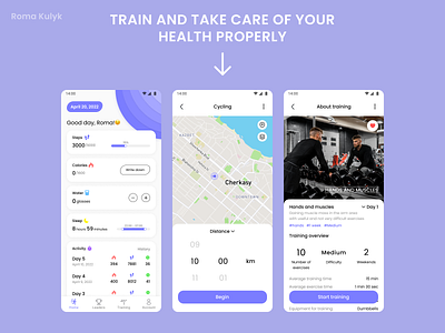 UI \ Taking care of your health and playing sports app design health sport ui ux