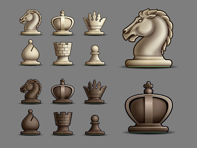 Chess 2d chess design game icons illustration vector