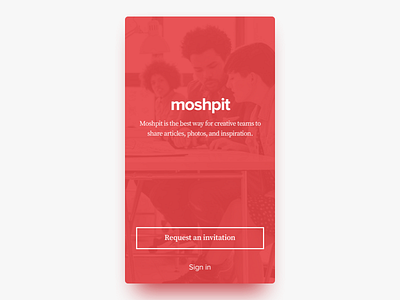 Moshpit: Sign Up Screen | iOS clean design ios iphone mobile red san francisco ui
